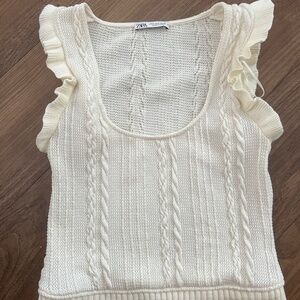 ZARA | Ruffle Crop Top